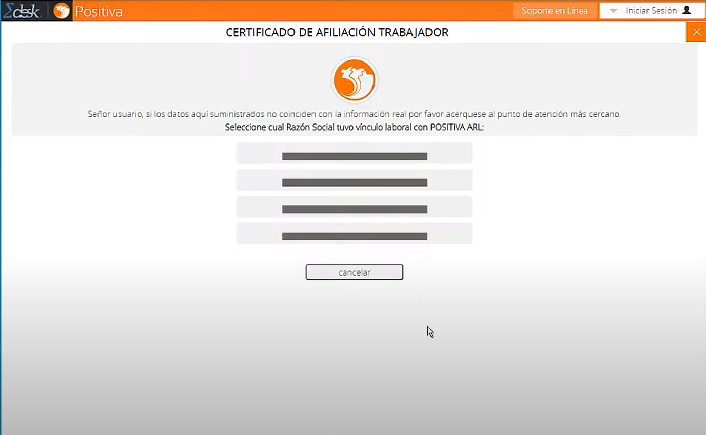 Descarga de certificado