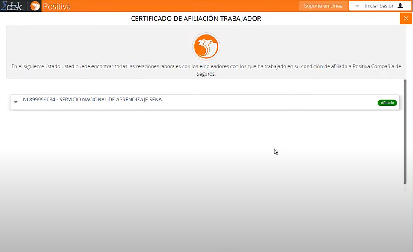 Descarga de certificado