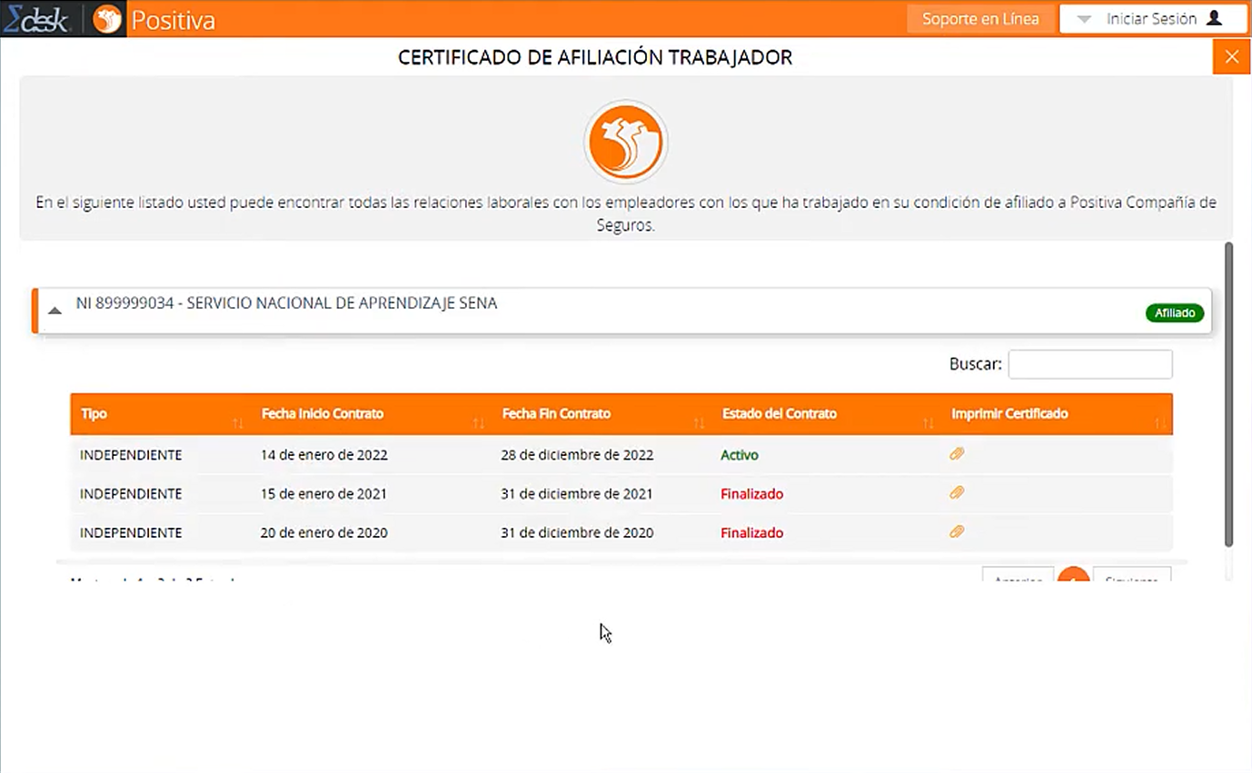 Descarga de certificado